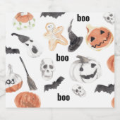 Beängstigendes Halloween-Muster |Happy Halloween Bierflaschenetikett (Einzelnes Label)