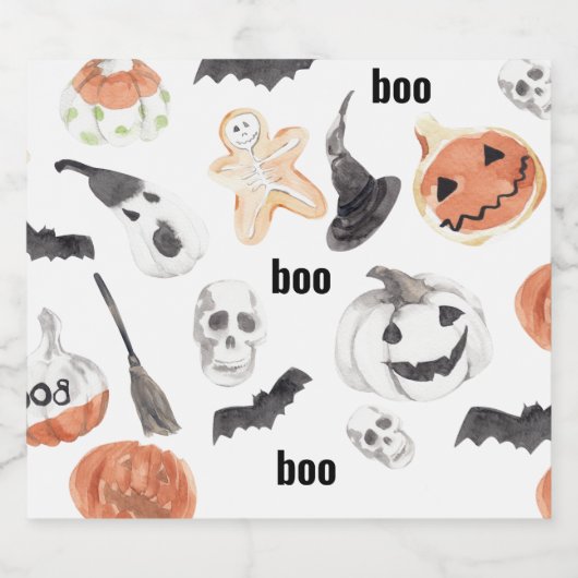 Beängstigendes Halloween-Muster |Happy Halloween Bierflaschenetikett (Einzelnes Label)