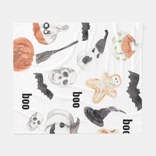 Beängstigendes Halloween-Muster |Happy Halloween Fleecedecke (Vorderseite (Horizontal))