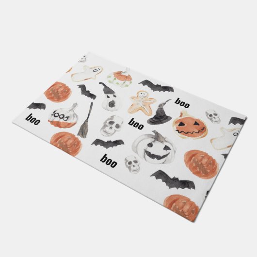 Beängstigendes Halloween-Muster |Happy Halloween Fußmatte (Schrägansicht)