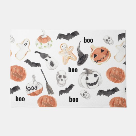 Beängstigendes Halloween-Muster |Happy Halloween Fußmatte (Vorderseite)