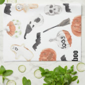 Beängstigendes Halloween-Muster |Happy Halloween Geschirrtuch (Gefaltet)