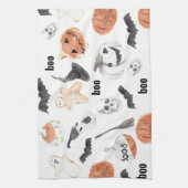 Beängstigendes Halloween-Muster |Happy Halloween Geschirrtuch (Vertikal)