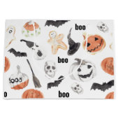 Beängstigendes Halloween-Muster |Happy Halloween Große Geschenktüte (Vorderseite)