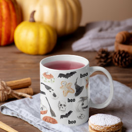 Beängstigendes Halloween-Muster |Happy Halloween Kaffeetasse