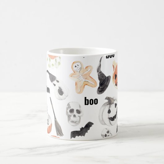 Beängstigendes Halloween-Muster |Happy Halloween Kaffeetasse (Mittel)