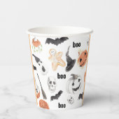 Beängstigendes Halloween-Muster |Happy Halloween Pappbecher (Rückseite)