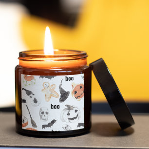 Beängstigendes Halloween-Muster Happy Halloween Quadratischer Aufkleber