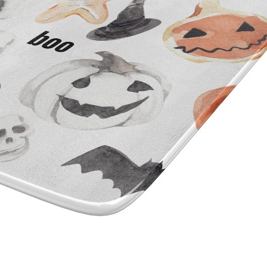Beängstigendes Halloween-Muster |Happy Halloween Schneidebrett (Ecke)