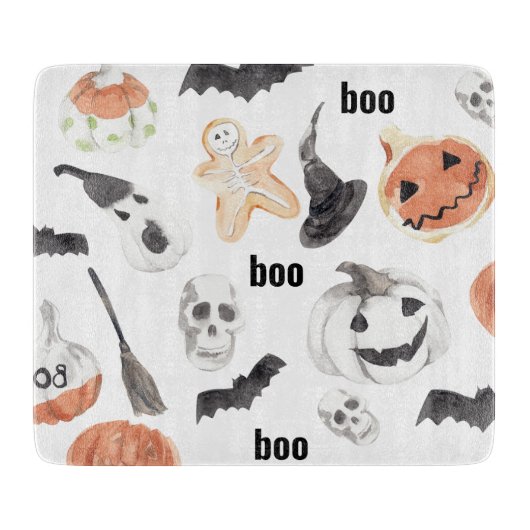 Beängstigendes Halloween-Muster |Happy Halloween Schneidebrett (Vorderseite)