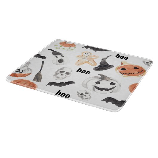 Beängstigendes Halloween-Muster |Happy Halloween Schneidebrett (Ecke)