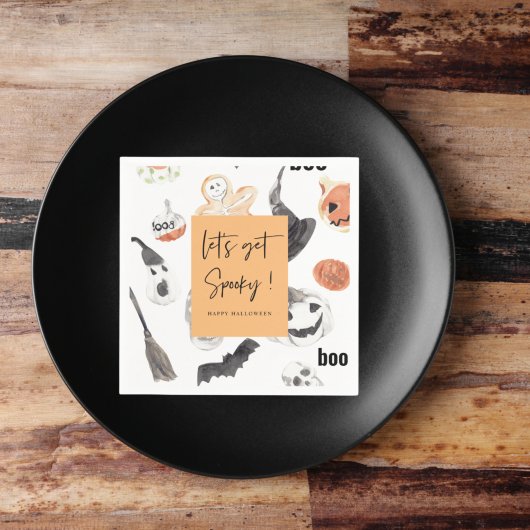 Beängstigendes Halloween-Muster |Happy Halloween Serviette