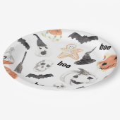 Beängstigendes Halloween-Muster Pappteller (Schrägansicht)