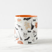 Beängstigendes Halloween-Muster Zweifarbige Tasse (Mittel)