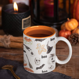 Beängstigendes Halloween-Muster Zweifarbige Tasse