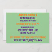 Beängstigendes Halloween-Party aus schwarzem und g Einladung (Rückseite)