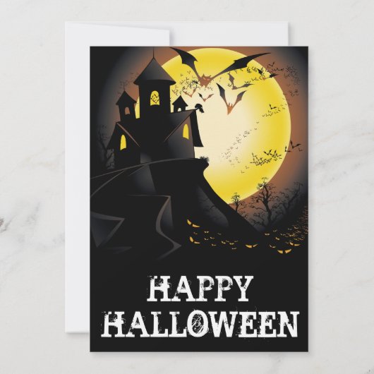 Beängstigendes Halloween-Party des Spuk Hauses Einladung (Rückseite)