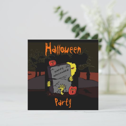 Beängstigendes Halloween-Party Einladung (Stehend Vorderseite)
