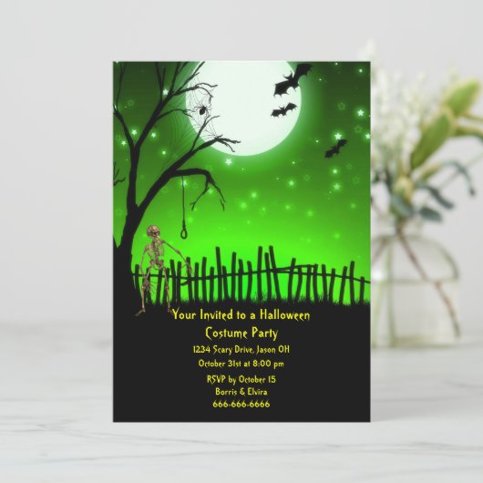 Beängstigendes Halloween-Party Einladung (Stehend Vorderseite)