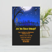 Beängstigendes Halloween-Party Einladung (Stehend Vorderseite)