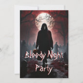Beängstigendes Halloween-Party für die Nacht Einladung (Vorderseite)