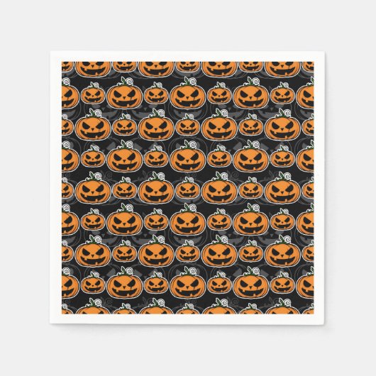 Beängstigendes Halloween-Party Jack O'Lanterns Pum Serviette (Vorderseite)