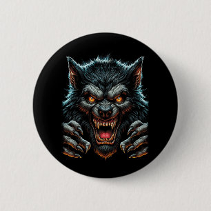Beängstigendes Halloween-Party Kostüm Angry Werewo Button