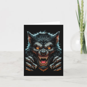 Beängstigendes Halloween-Party Kostüm Angry Werewo Karte