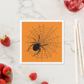 Beängstigendes Halloween-Party Spider Web Orange B Serviette (Beispiel)