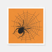 Beängstigendes Halloween-Party Spider Web Orange B Serviette (Vorderseite)