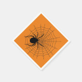 Beängstigendes Halloween-Party Spider Web Orange B Serviette (Ecke)