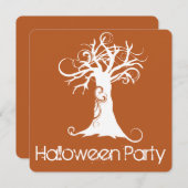 Beängstigendes Halloween-Party Tree Orange Einladu Einladung (Vorne/Hinten)