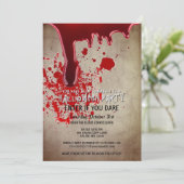 Beängstigendes Halloween-Party - Vintages Papier Einladung (Stehend Vorderseite)