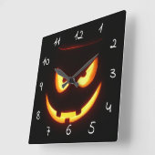 beängstigendes Halloween Quadratische Wanduhr (Winkel)
