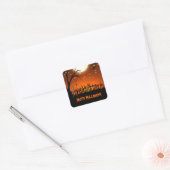 Beängstigendes Halloween Quadratischer Aufkleber (Umschlag)