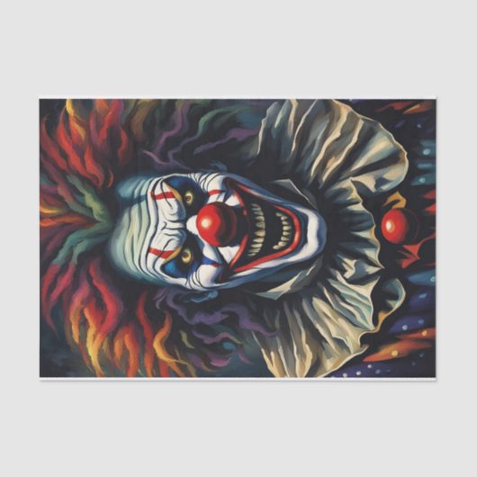 Beängstigendes Halloween-Rainbow-Clownpapier Seidenpapier (Vorderseite)