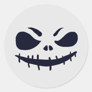Beängstigendes Halloween Skeleton Pumpkin Face Runder Aufkleber
