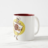 Beängstigendes Halloween Skeleton Zweifarbige Tasse (VorderseiteRechts)