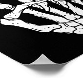 Beängstigendes Halloween-Skelettsymbol Poster (Ecke)