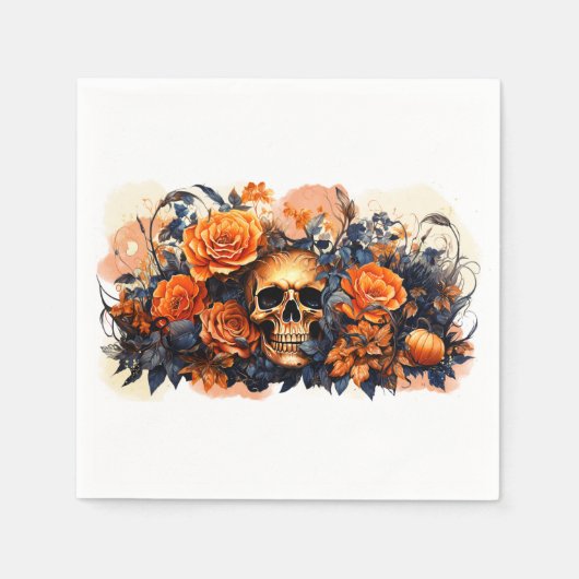 Beängstigendes Halloween Skull Paper Napkins Serviette (Vorderseite)