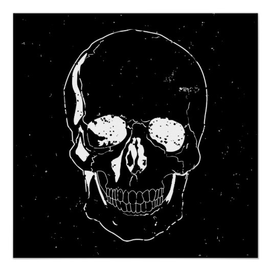 Beängstigendes Halloween-Skull Poster (Vorderseite)