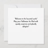 Beängstigendes Halloween Spuk Schloss Friedhof Feiertagskarte (Rückseite)