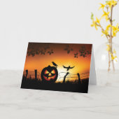 Beängstigendes Halloween-Themenfeld Karte (Gelbe Blume)