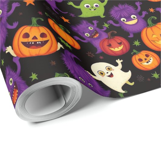 Beängstigendes Halloween-Wrapping-Papier Geschenkpapier (Rolleneckpunkt)