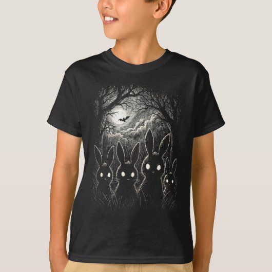 Beängstigendes Hasen-Eyes-Wald, Schwarzwaldkostüm T-Shirt (Vorderseite)