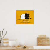 Beängstigendes Haus & Vollmond Halloween-Party Ein Poster (Küche)