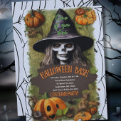 Beängstigendes HexenHalloween-Bash-Kostüm-Party Einladung