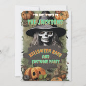 Beängstigendes HexenHalloween-Party Einladung (Vorderseite)