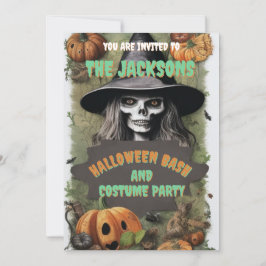 Beängstigendes HexenHalloween-Party Einladung