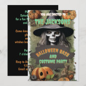 Beängstigendes HexenHalloween-Party Einladung (Vorne/Hinten)
